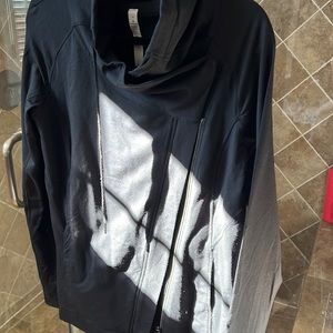 lululemon black wrap cowl zip up jacket